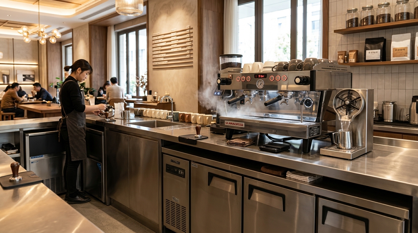 Gia công quầy bar cafe inox 304 thương mại chuẩn công năng